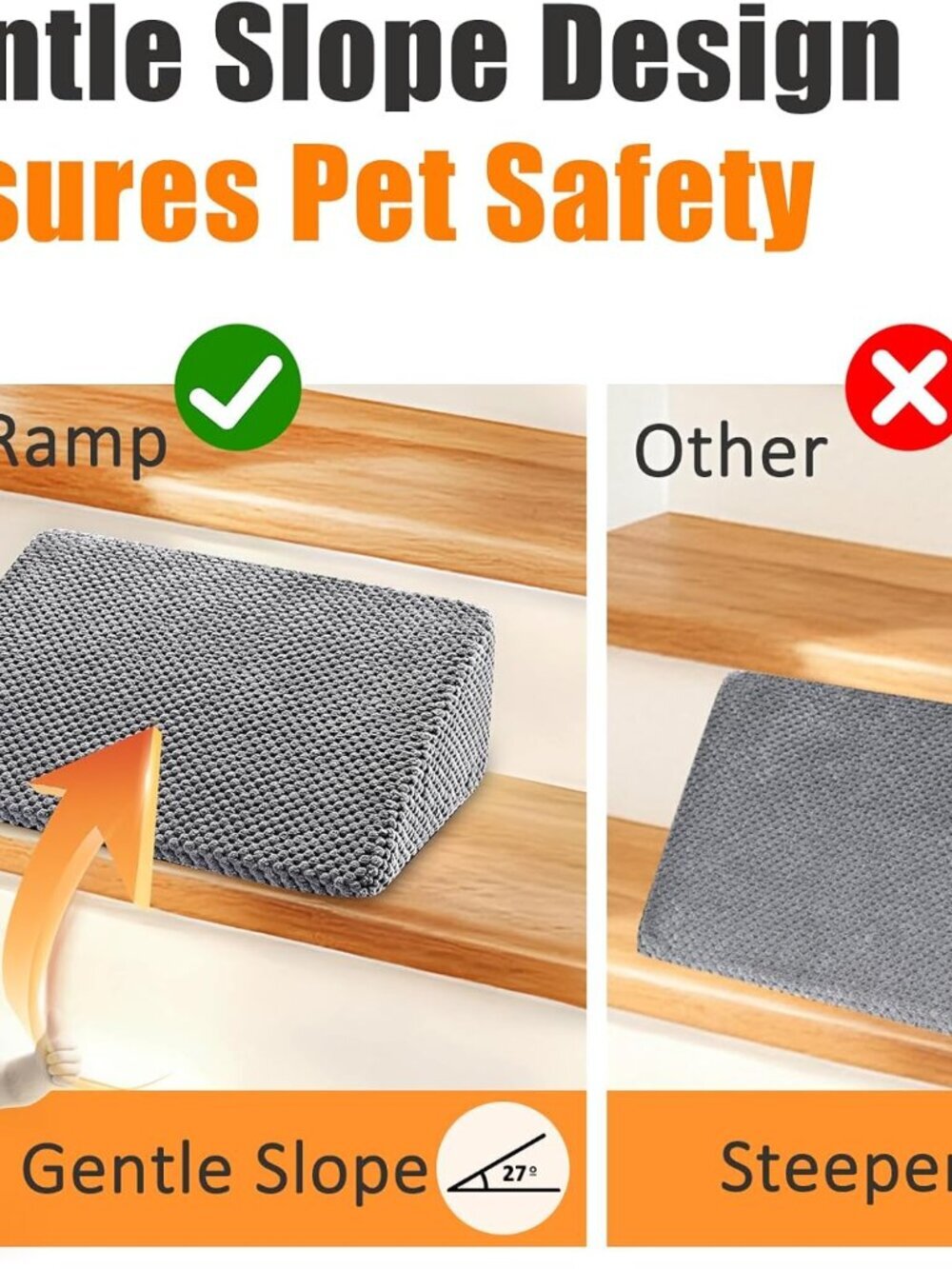Dog Ramp for Stairs for Small & Senior Dogs and Cats (Gray, 6 Pack) - Picture 6 of 9